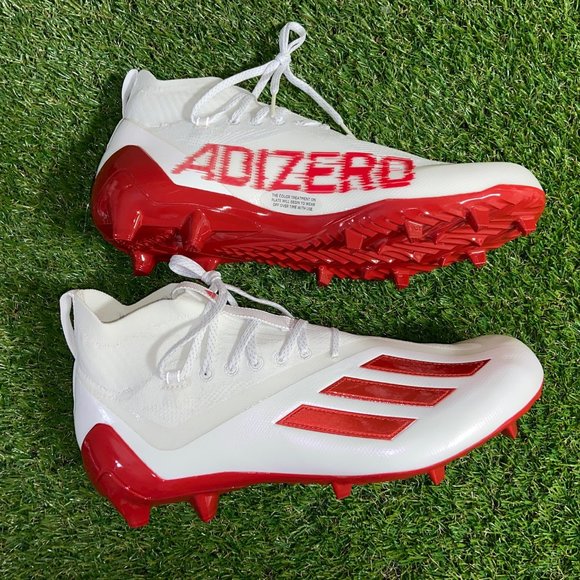 Adidas SM Adizero Primeknit Red White Football Cleats Men\'s Size 12.5 GZ0424 NEW
